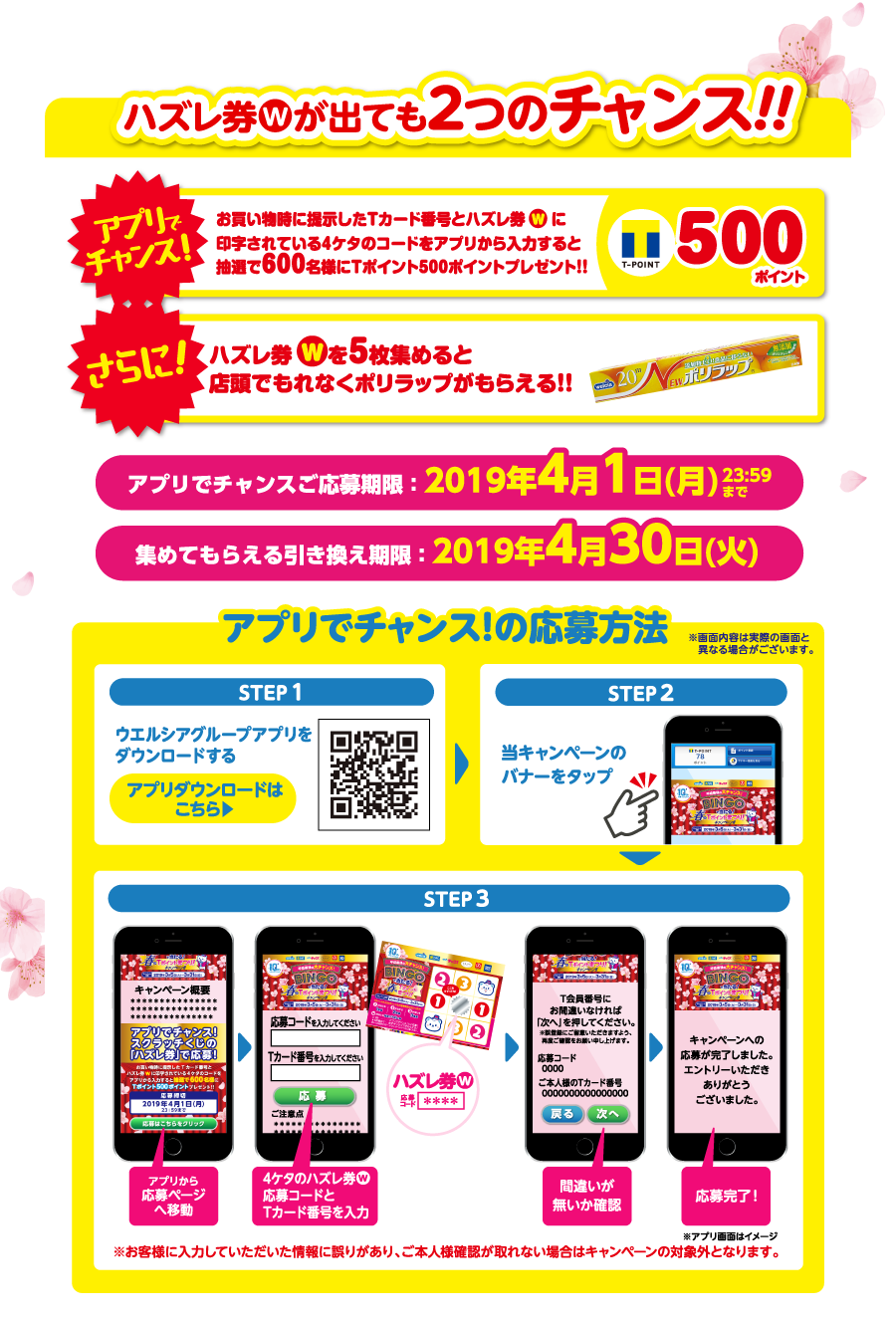 ハズレ券Wが出ても2つのチャンス!!