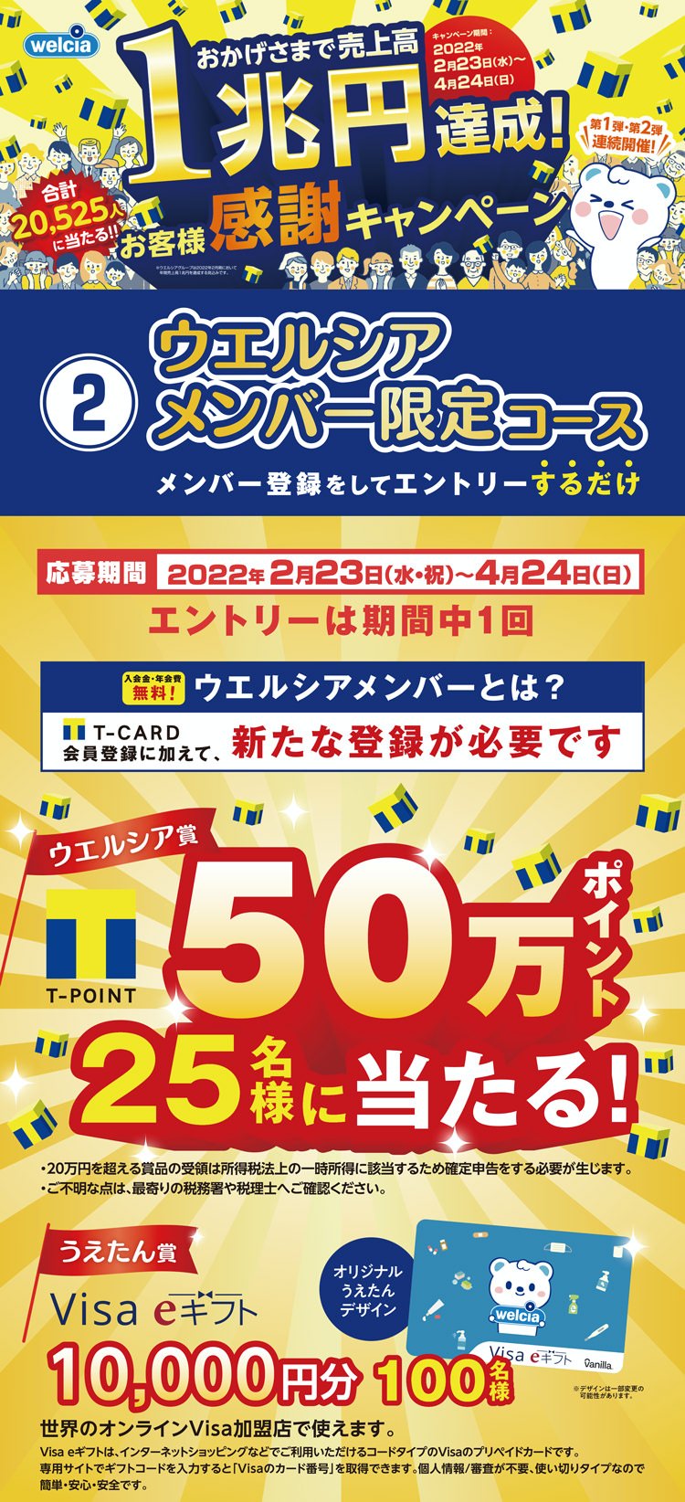 ウエルシアメンバー限定 売上1兆円達成お客さま感謝キャンペーン 特典応募説明 キャンペーン ウエルシア薬局