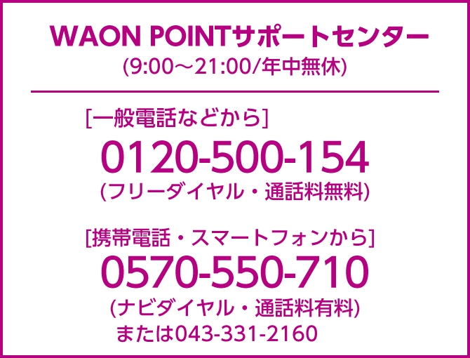 WAON POINTサポートセンター