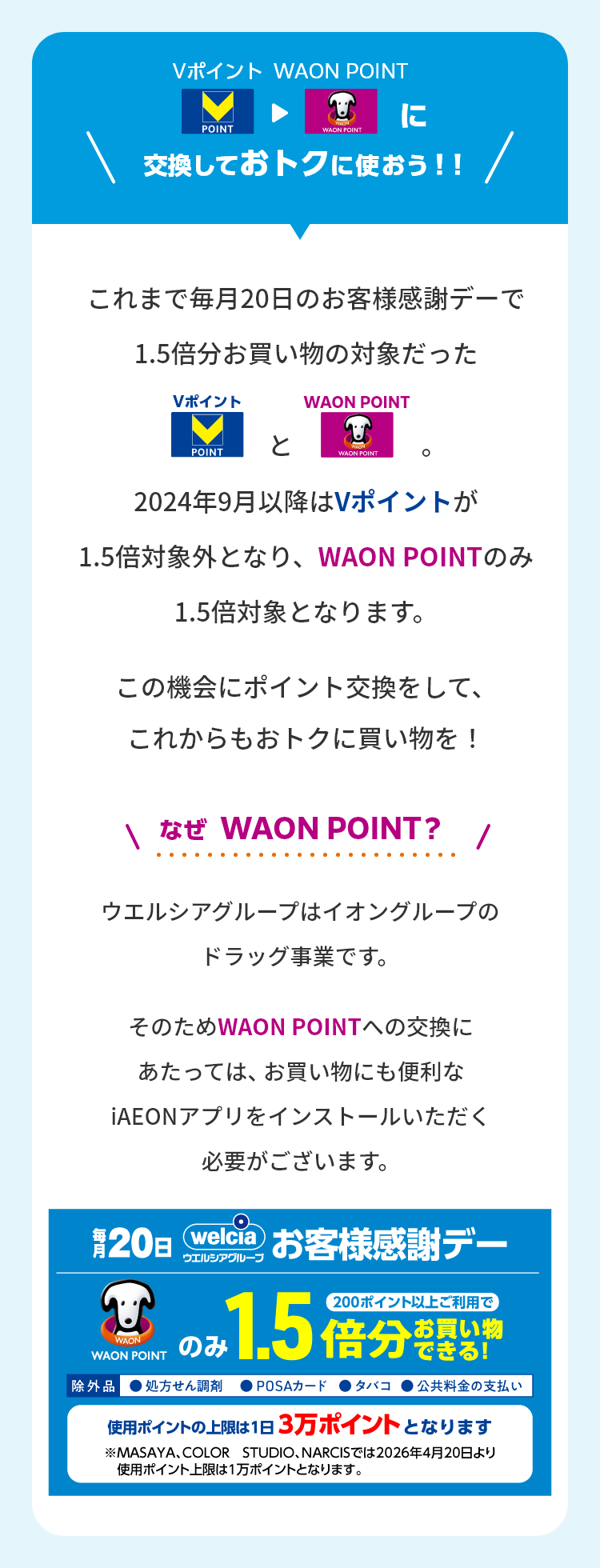 Vポイント→WAON POINTに交換しよう！