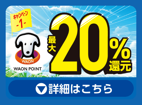 キャンペーン1 最大20%還元 詳細はこちら
