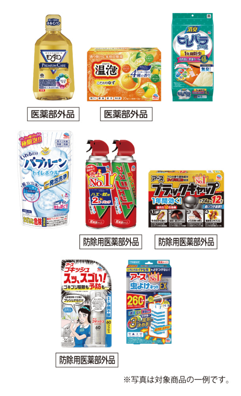 アース製薬対象商品