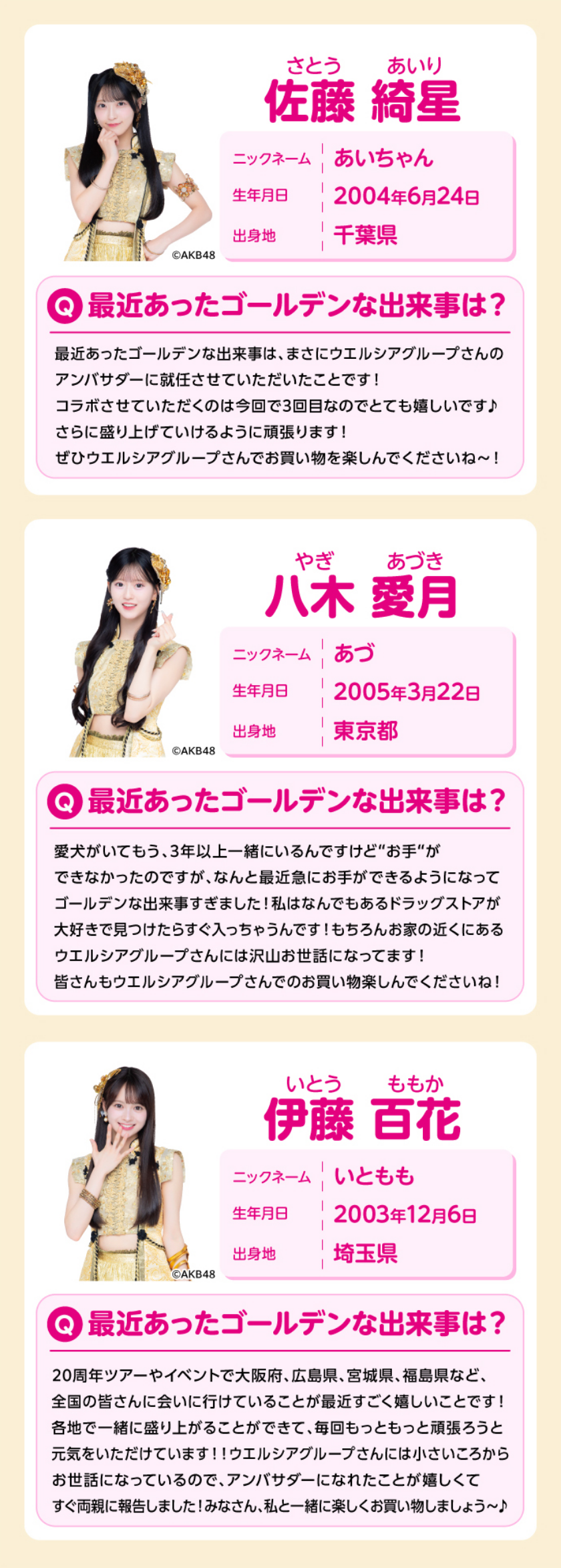 佐藤綺星 八木愛月 伊藤百花