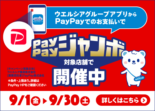 アプリからPayPayでのお支払いで、抽選でご購入金額全額分がPayPayで戻ってくる！PayPayジャンボ開催中！