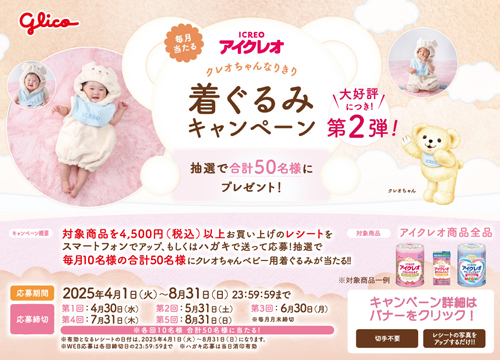 クレオちゃんなりきり着ぐるみが毎月当たるキャンペーン実施中！